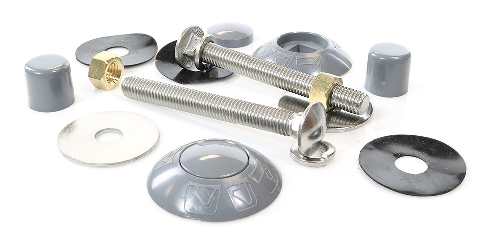 Residential Diving Board Mounting Kit 1/2 x 4-1/2 Inch Bolts - Stainless Steel - Pewter Gray