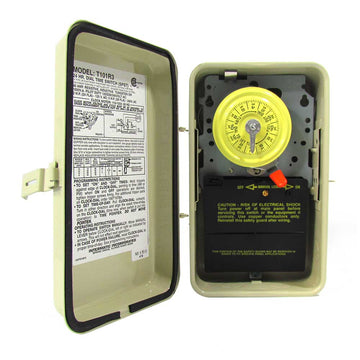 Mechanical 24-Hour Time Switch - SPST 120 Volts - Outdoor Beige Metal