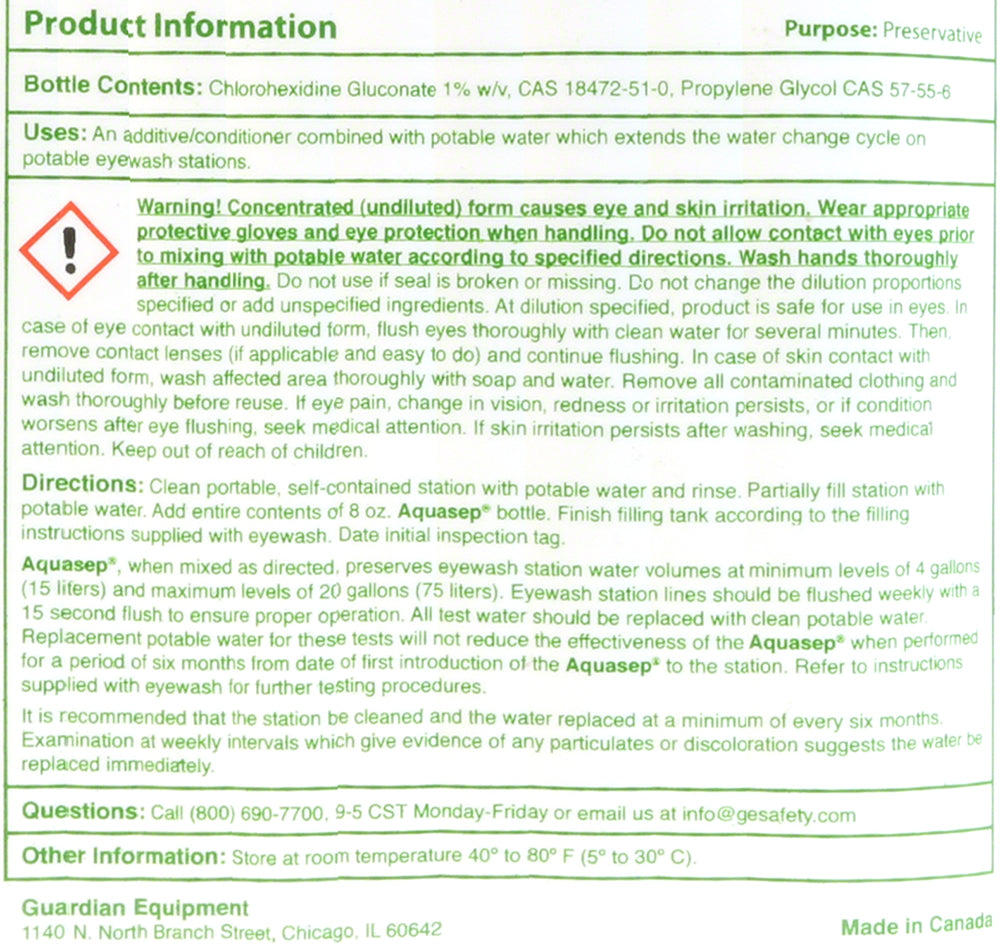 Bacteriostatic Refill for G1540 - 8 Oz. Bottle