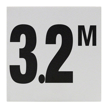 3.2 M Ceramic Skid Resistant Tile Depth Marker 6 Inch x 6 Inch with 4 Inch Lettering