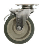 Storage Reel 5 Inch Locking Caster - Stainless Steel - Hardware Not Included