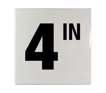 4 IN Ceramic Smooth Tile Depth Marker 6 Inch x 6 Inch with 4 Inch Lettering