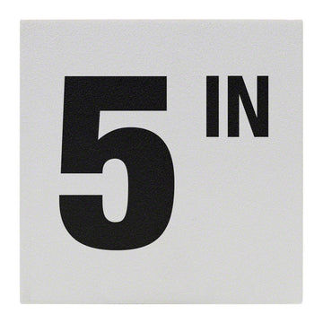 5 IN Ceramic Skid Resistant Tile Depth Marker 6 Inch x 6 Inch with 4 Inch Lettering