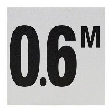 0.6 M Ceramic Skid Resistant Tile Depth Marker 6 Inch x 6 Inch with 4 Inch Lettering
