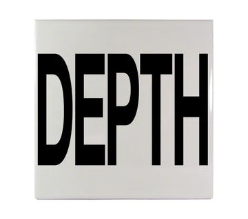 DEPTH Message Ceramic Smooth Tile Depth Marker 6 Inch x 6 Inch with 4 Inch Lettering