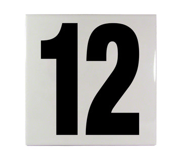 12 Ceramic Smooth Tile Depth Marker 6 Inch x 6 Inch with 5 Inch Lettering