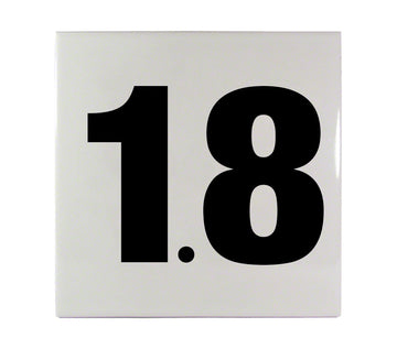 1.8 Ceramic Smooth Tile Depth Marker 6 Inch x 6 Inch with 4 Inch Lettering
