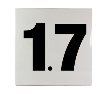 1.7 Ceramic Smooth Tile Depth Marker 6 Inch x 6 Inch with 4 Inch Lettering