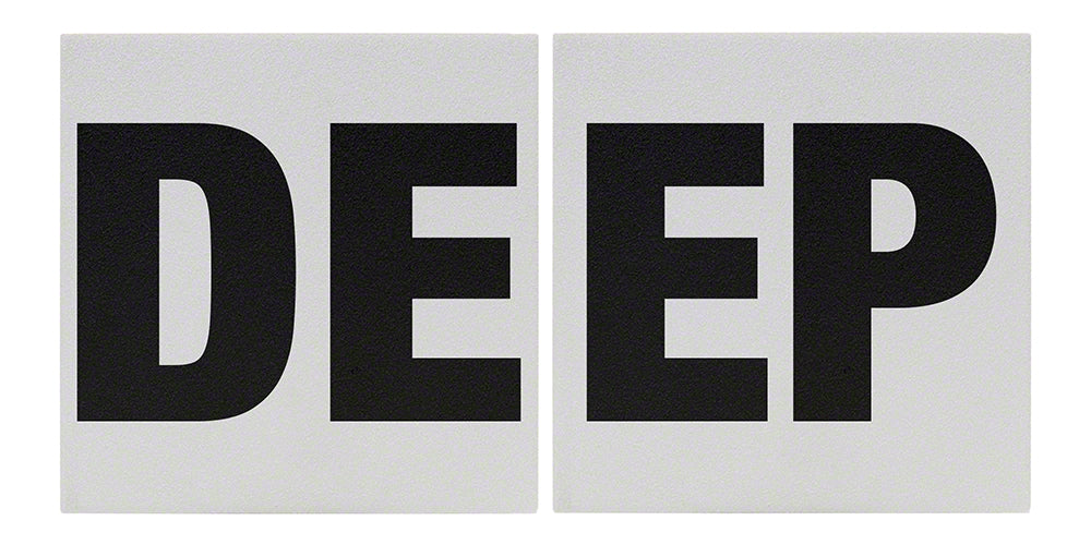 DEEP 2 Tile Message Ceramic Skid Resistant Tile Depth Marker 6 Inch x 6 Inch