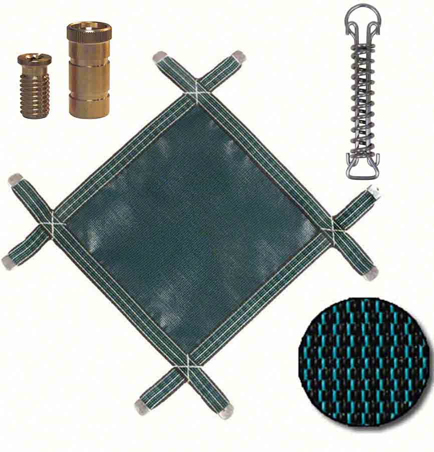 RuggedMesh Mesh Rectangular Safety Pool Cover 20 x 40 Feet, 3 x 8 Feet Center End Step