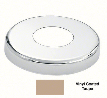 Stainless Steel Round Escutcheon Plate - 1.90 Inch O.D. - Vinyl Coated Taupe
