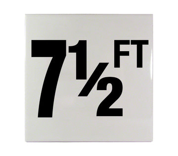 7 1/2 FT Ceramic Smooth Tile Depth Marker 6 Inch x 6 Inch with 4 Inch Lettering