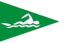 Swim Area With Lifeguards Low Hazard Flag - Green With Artwork 30 x 42 Inches