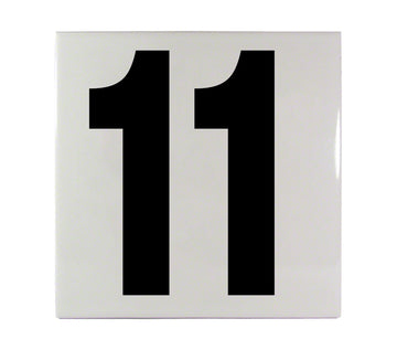 11 Ceramic Smooth Tile Depth Marker 6 Inch x 6 Inch with 5 Inch Lettering