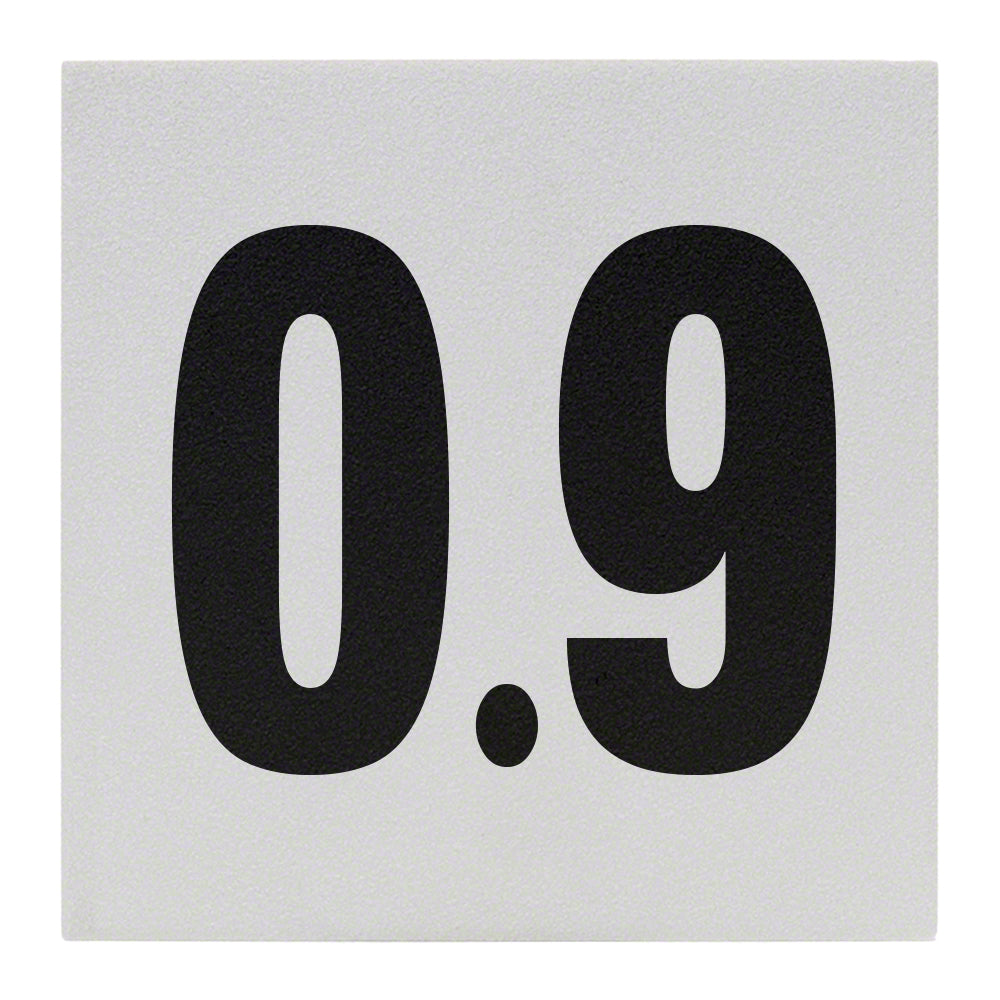 0.9 Ceramic Skid Resistant Tile Depth Marker 8 Inch x 8 Inch with 6 Inch Lettering