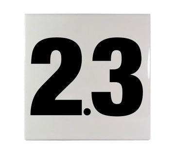 2.3 Ceramic Smooth Tile Depth Marker 6 Inch x 6 Inch with 4 Inch Lettering