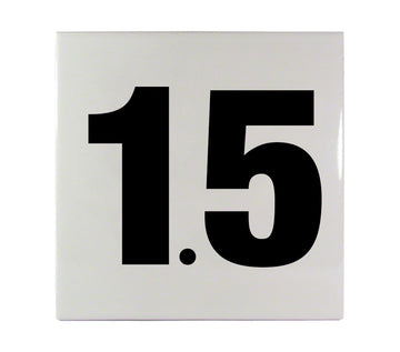1.5 Ceramic Smooth Tile Depth Marker 6 Inch x 6 Inch with 4 Inch Lettering