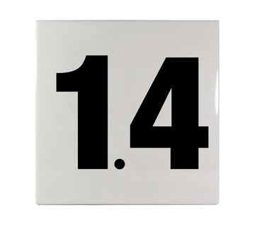 1.4 Ceramic Smooth Tile Depth Marker 6 Inch x 6 Inch with 4 Inch Lettering