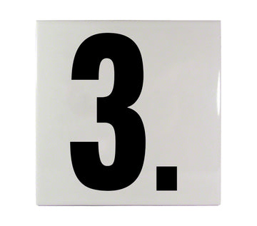 3. Ceramic Smooth Tile Depth Marker 6 Inch x 6 Inch with 5 Inch Lettering