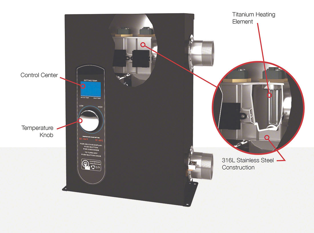 E3T ELS R-0005-1-TI Electric Pool and Spa Heater 5.5 kW - 240 Volts