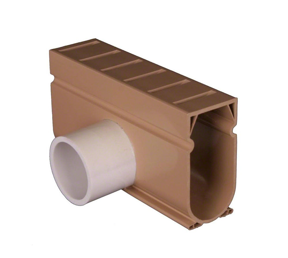 Deck Drain Side Adapter Fitting 1.6 Inch Width - Tan - Adapts to 1-1/2 Inch Schedule 40 Pipe