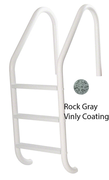 3-Step 24 Inch Economy Vinyl Liner Ladder 1.90 x .049 Inch - Plastic Treads - PC Rock Gray