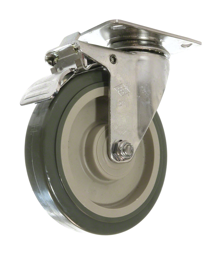 Storage Reel 5 Inch Locking Caster - Stainless Steel - Hardware Not Included