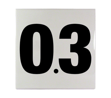0.3 Ceramic Smooth Tile Depth Marker 6 Inch x 6 Inch with 4 Inch Lettering