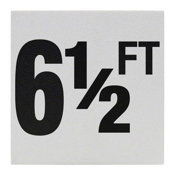 6 1/2 FT Ceramic Skid Resistant Tile Depth Marker 6 Inch x 6 Inch with 4 Inch Lettering