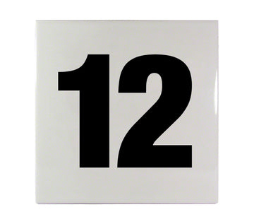 12 Ceramic Smooth Tile Depth Marker 6 Inch x 6 Inch with 4 Inch Lettering