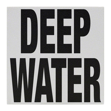 DEEP WATER Message Ceramic Skid Resistant Tile Depth Marker 6 Inch x 6 Inch