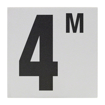 4M Metric Ceramic Skid Resistant Tile Depth Marker 6 Inch x 6 Inch with 5 Inch Lettering