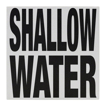 SHALLOW WATER Message Ceramic Skid Resistant Tile Depth Marker 6 Inch x 6 Inch