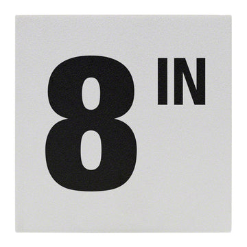 8 IN Ceramic Skid Resistant Tile Depth Marker 6 Inch x 6 Inch with 4 Inch Lettering
