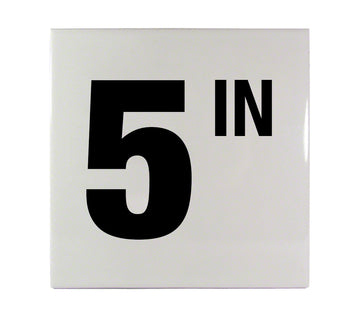 5 IN Ceramic Smooth Tile Depth Marker 6 Inch x 6 Inch with 4 Inch Lettering