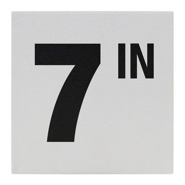 7 IN Ceramic Skid Resistant Tile Depth Marker 6 Inch x 6 Inch with 4 Inch Lettering
