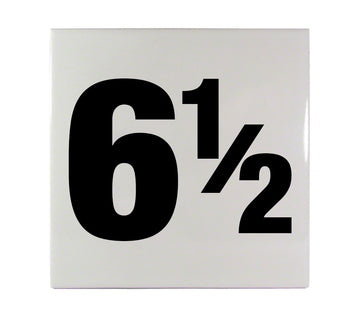 6 1/2 Ceramic Smooth Tile Depth Marker 6 Inch x 6 Inch with 4 Inch Lettering