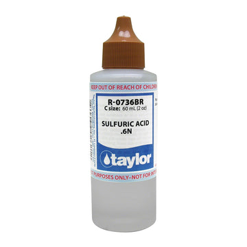 Taylor Sulfuric Acid .6N for Alkalinity Kits - Green Cap - 2 Oz. (60 mL) Dropper Bottle - R-0736G-C