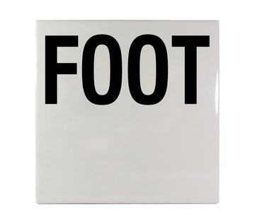 FOOT Message Ceramic Smooth 6 Inch x 6 Inch Tile Depth Marker