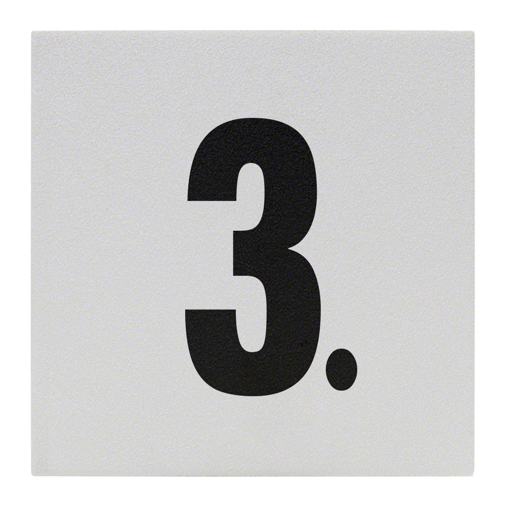 3. Ceramic Skid Resistant Tile Depth Marker 6 Inch x 6 Inch with 4 Inch Lettering