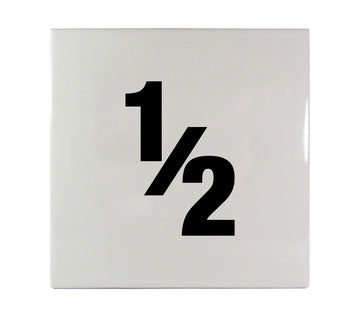 1/2 Ceramic Smooth Tile Depth Marker 6 Inch x 6 Inch with 4 Inch Lettering