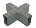 Deck Drain Cross Fitting 1.6 Inch Width - Gray