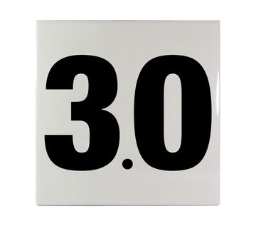 3.0 Ceramic Smooth Tile Depth Marker 6 Inch x 6 Inch with 4 Inch Lettering