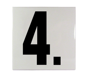 4. Ceramic Smooth Tile Depth Marker 6 Inch x 6 Inch with 5 Inch Lettering