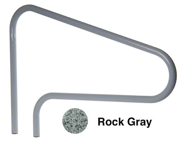 Deck Mounted 51 Inch Pool Stair Rail - 1.90 x .049 Inches - Powder Coated Rock Gray