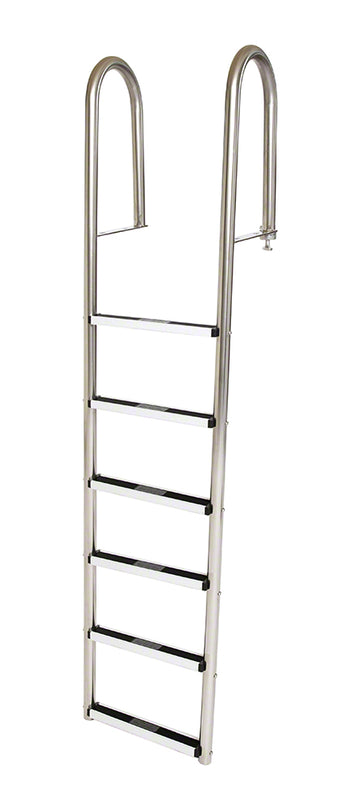6-Step 12 Inch Wide Dock Ladder 1.90 x .065 Inch Marine Grade - Stainless Steel Treads