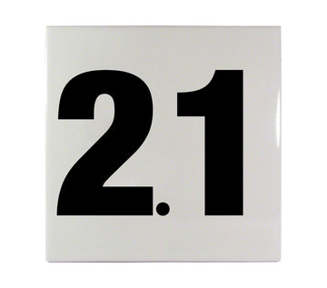 2.1 Ceramic Smooth Tile Depth Marker 6 Inch x 6 Inch with 4 Inch Lettering