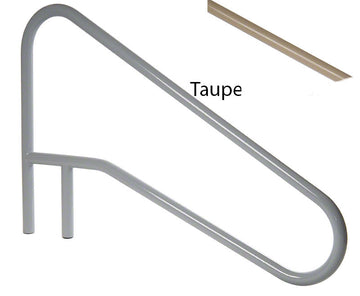 Deck Mounted Sloped Braced 54 Inch Pool Stair Rail - 1.90 x .049 Inches - Powder Coated Taupe